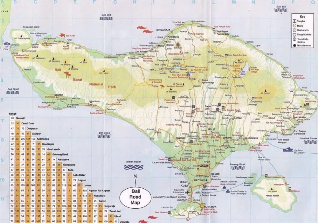 Najlepsza mapa Bali ze wszystkimi atrakcjami turystycznymi - Zaplanuj pobyt